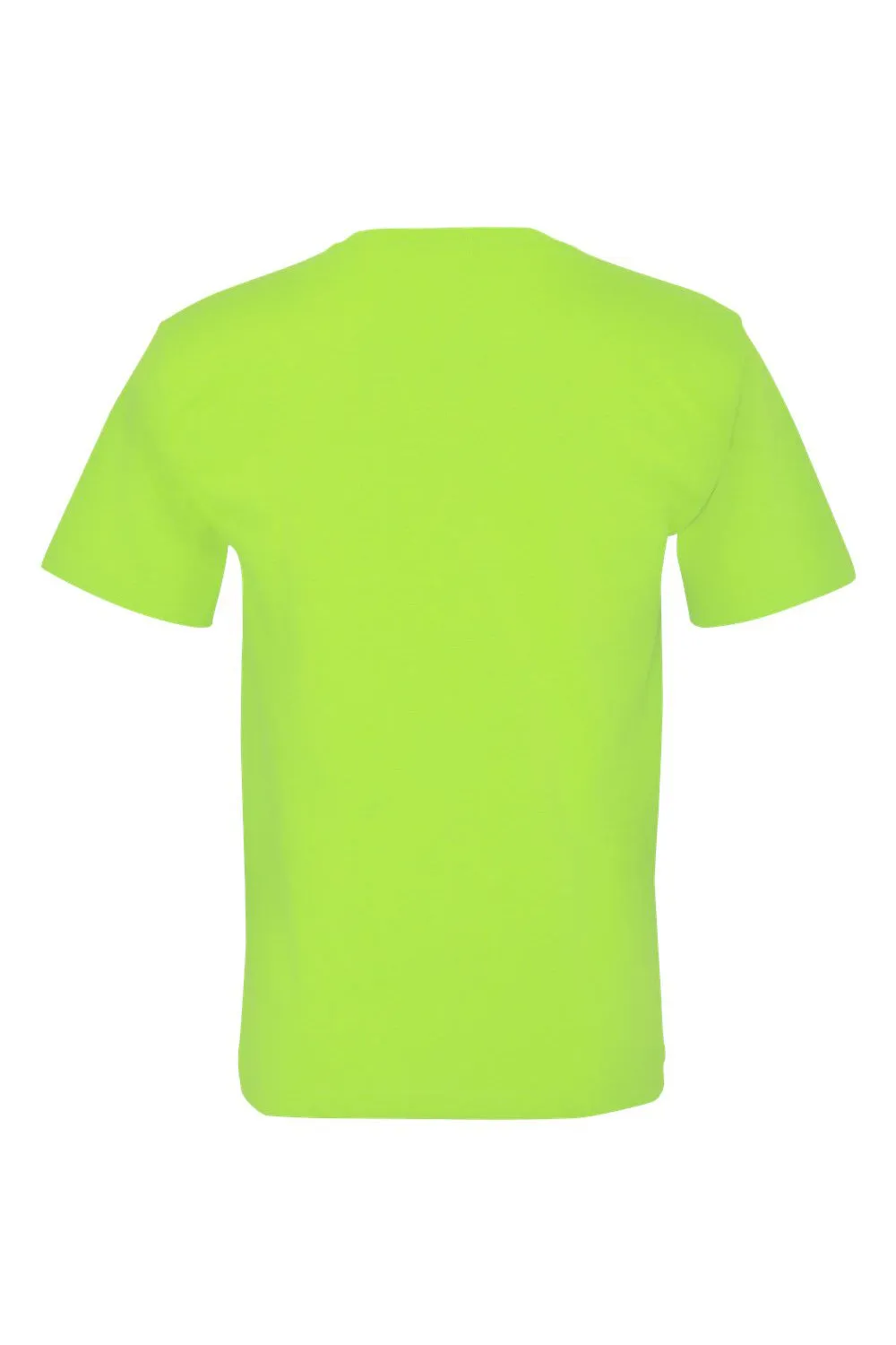 Bayside Mens USA Made Short Sleeve Crewneck T-Shirt w/ Pocket - Lime Green