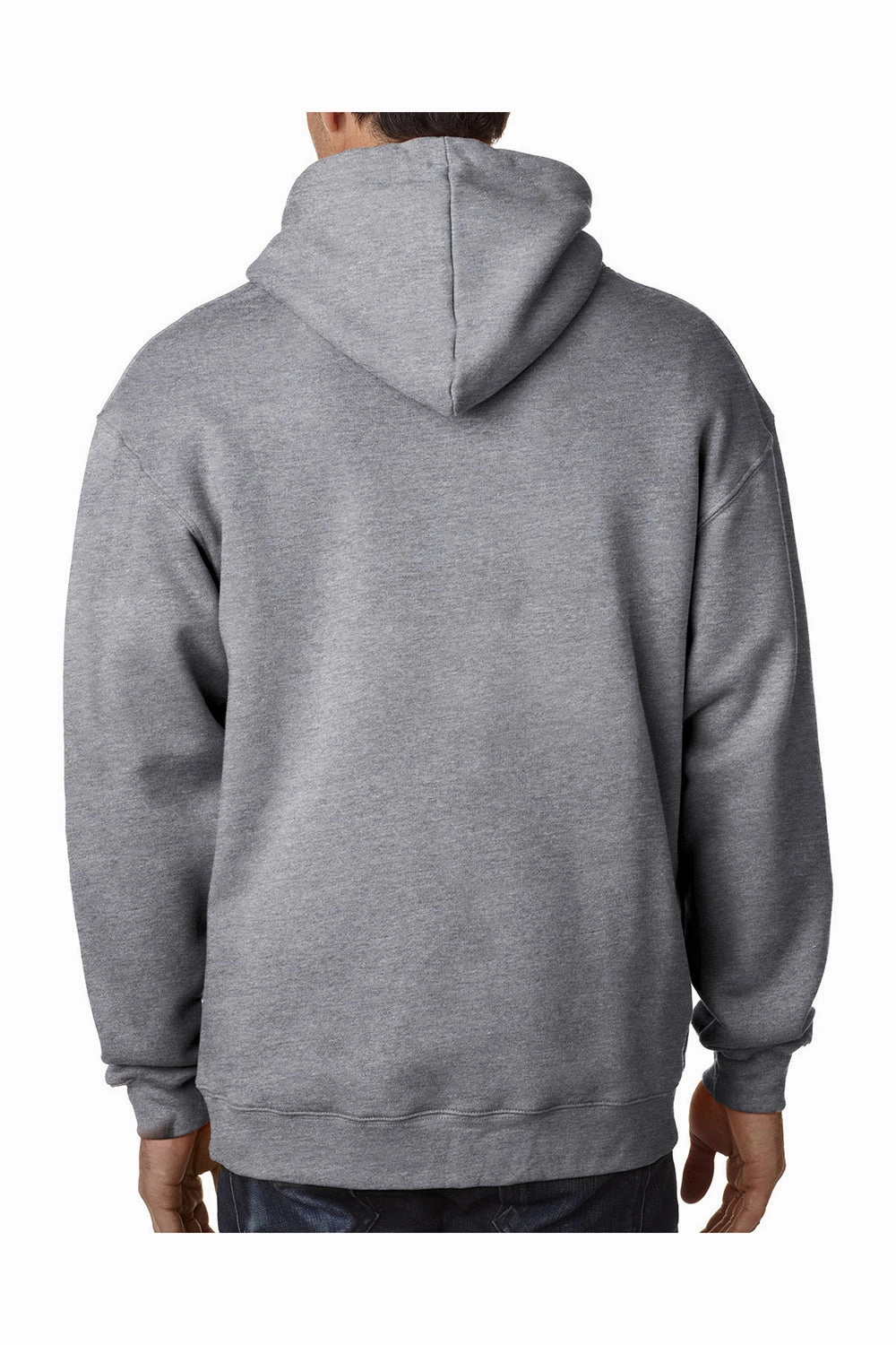 Bayside Mens USA Made Full Zip Hooded Sweatshirt Hoodie w/ Pockets - Dark Ash Grey