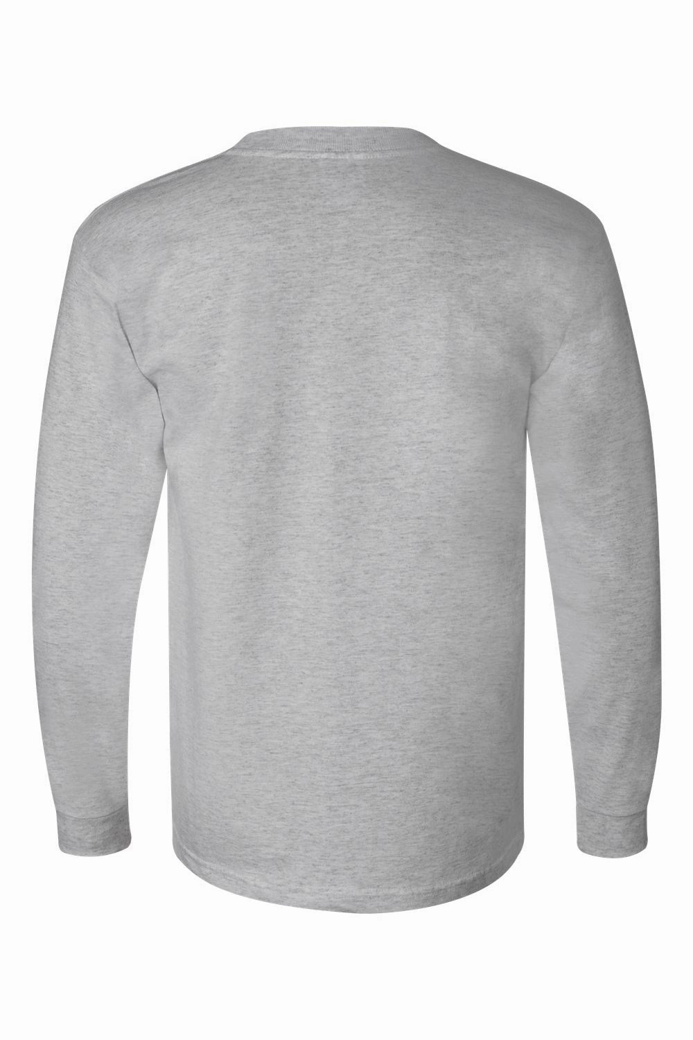 Bayside Mens USA Made Long Sleeve Crewneck T-Shirt - Dark Ash Grey