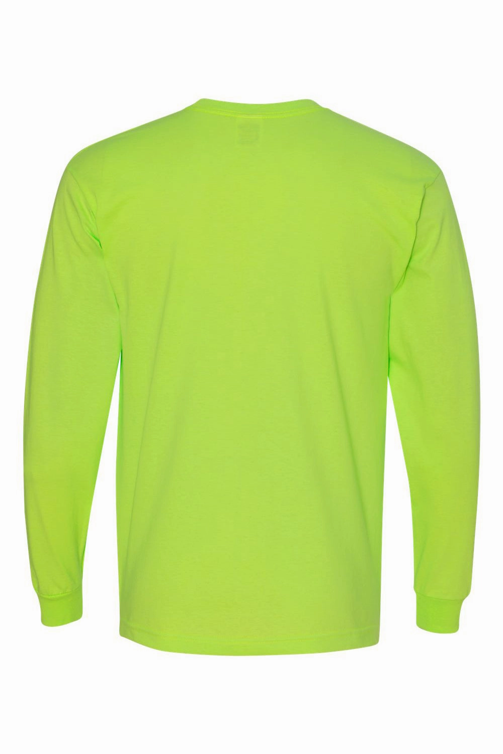Bayside Mens USA Made Long Sleeve Crewneck T-Shirt - Lime Green