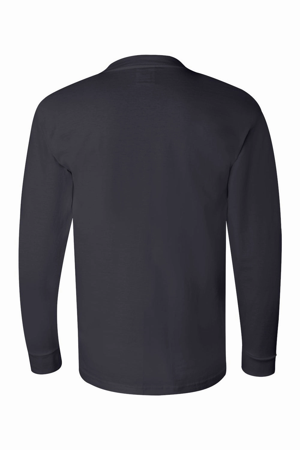 Bayside Mens USA Made Long Sleeve Crewneck T-Shirt - Navy Blue