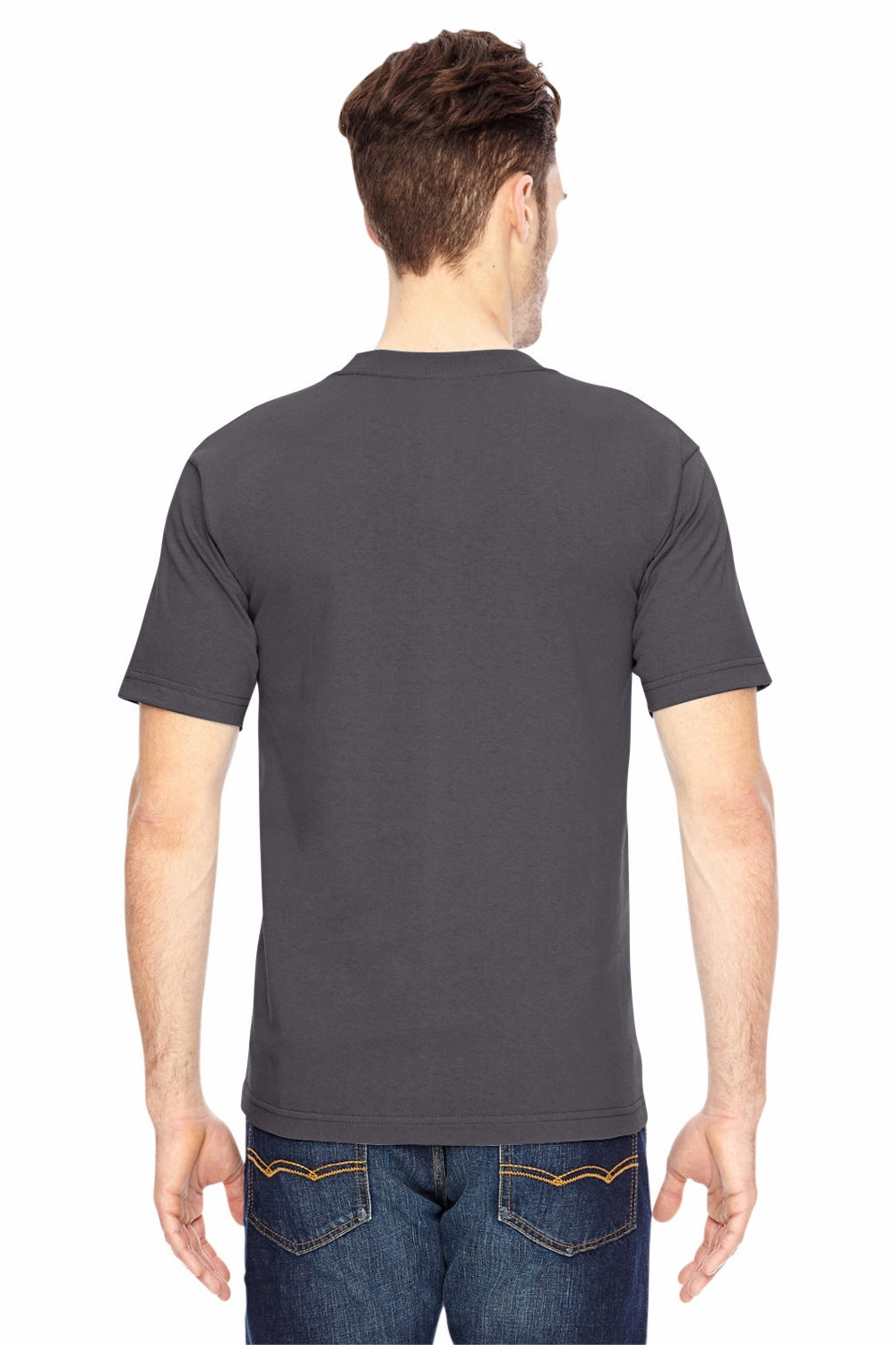 Bayside Mens USA Made Short Sleeve Crewneck T-Shirt - Charcoal Grey