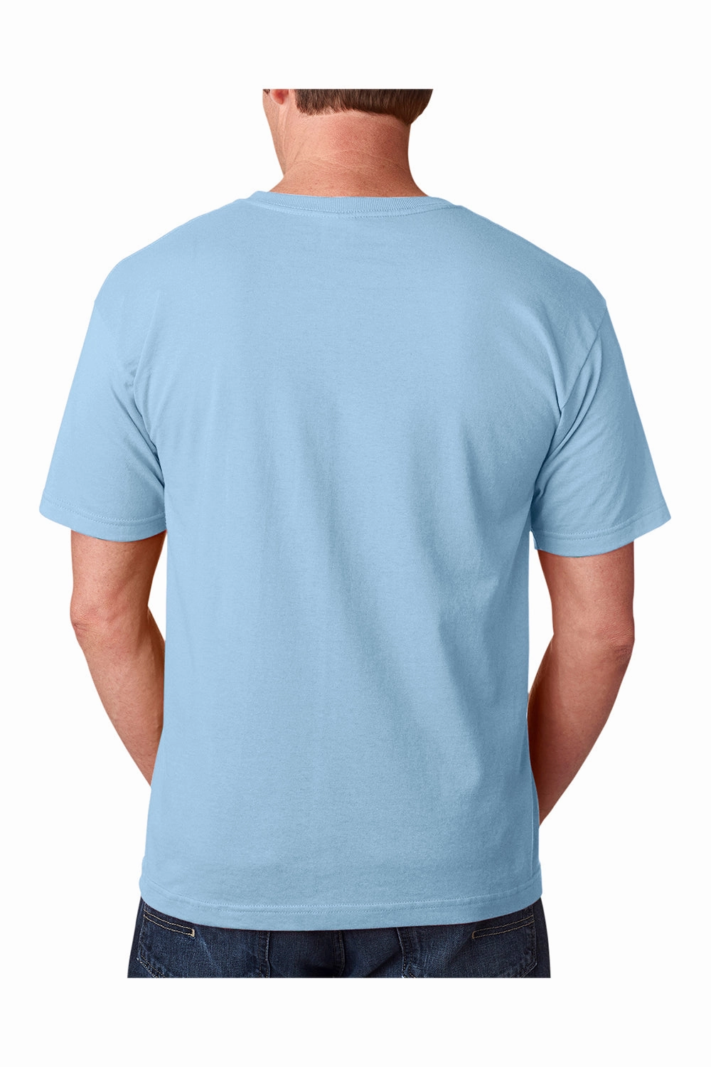 Bayside Mens USA Made Short Sleeve Crewneck T-Shirt - Light Blue