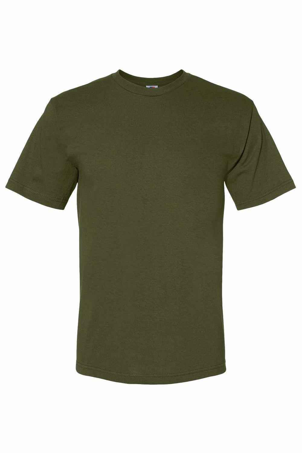 Bayside Mens USA Made Short Sleeve Crewneck T-Shirt - Olive Green