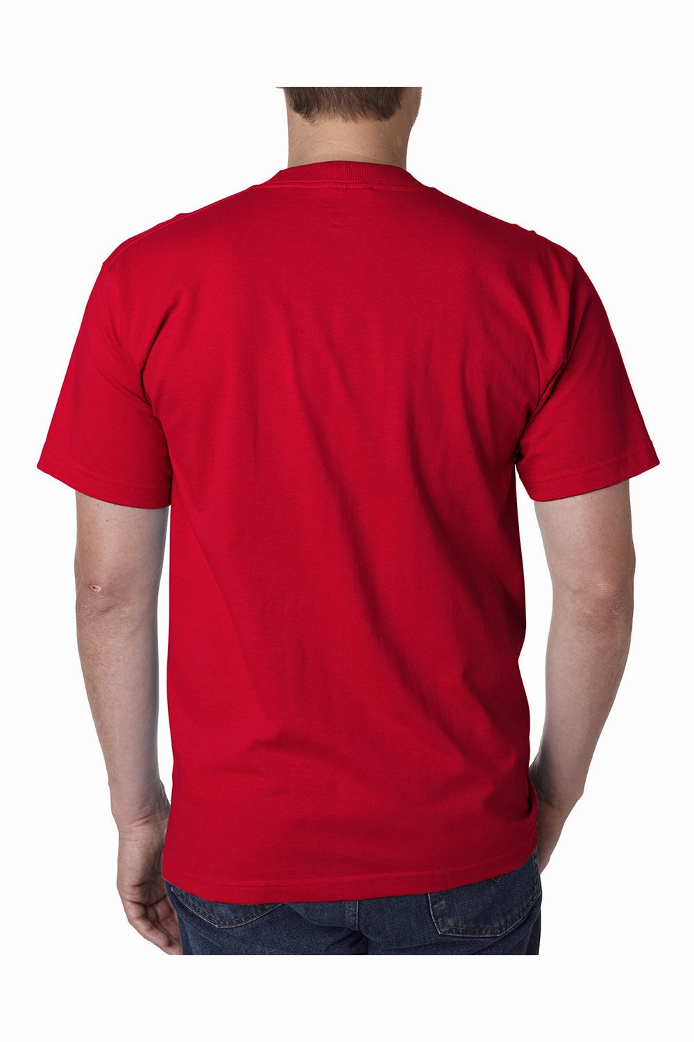 Bayside Mens USA Made Short Sleeve Crewneck T-Shirt - Red