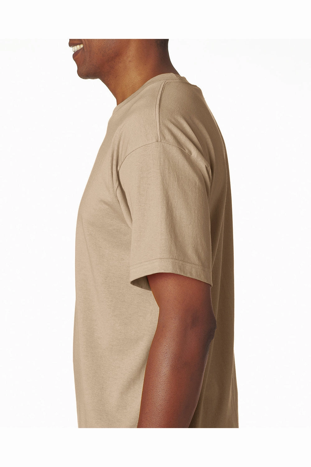 Bayside Mens USA Made Short Sleeve Crewneck T-Shirt - Sand