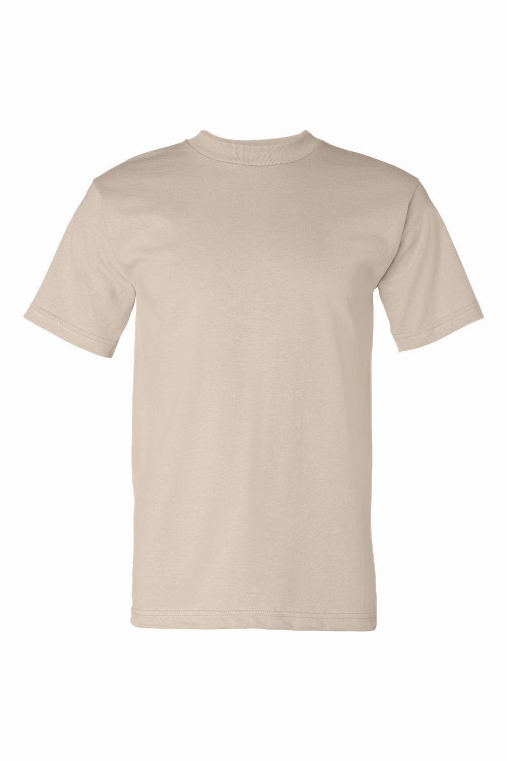 Bayside Mens USA Made Short Sleeve Crewneck T-Shirt - Sand
