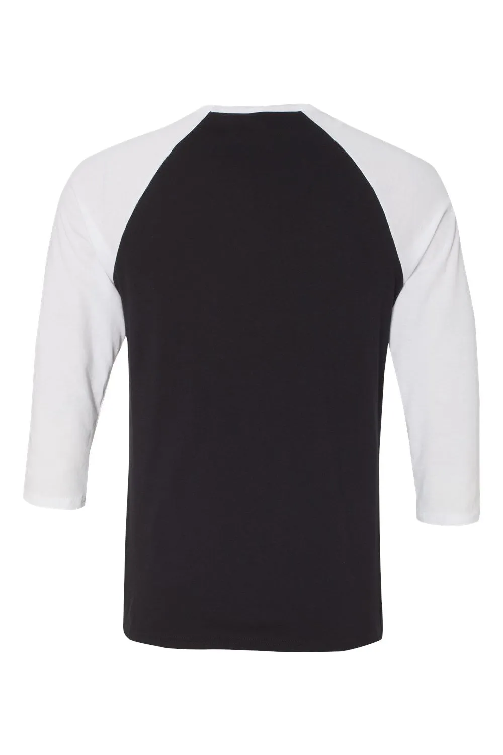 Bella   Canvas Mens 3/4 Sleeve Crewneck T-Shirt - Black/White