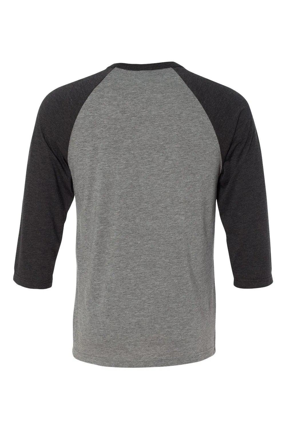 Bella   Canvas Mens 3/4 Sleeve Crewneck T-Shirt - Grey/Charcoal Black