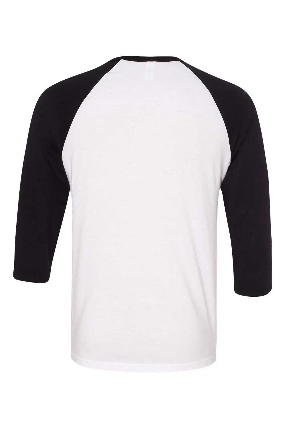Bella   Canvas Mens 3/4 Sleeve Crewneck T-Shirt - White/Black