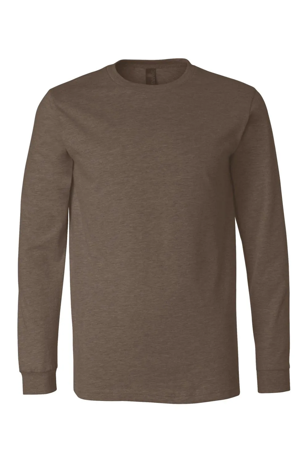 Bella   Canvas Mens CVC Long Sleeve Crewneck T-Shirt - Heather Brown