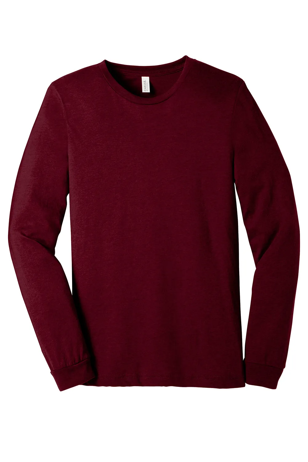 Bella   Canvas Mens CVC Long Sleeve Crewneck T-Shirt - Heather Cardinal Red