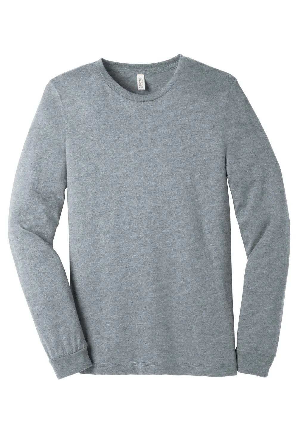 Bella   Canvas Mens CVC Long Sleeve Crewneck T-Shirt - Heather Grey