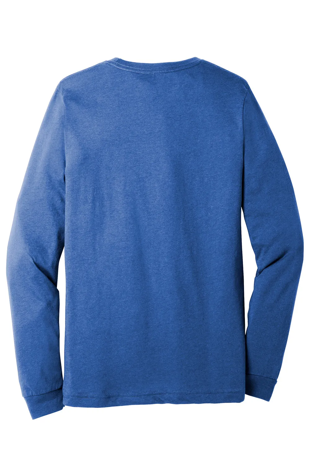 Bella   Canvas Mens CVC Long Sleeve Crewneck T-Shirt - Heather True Royal Blue