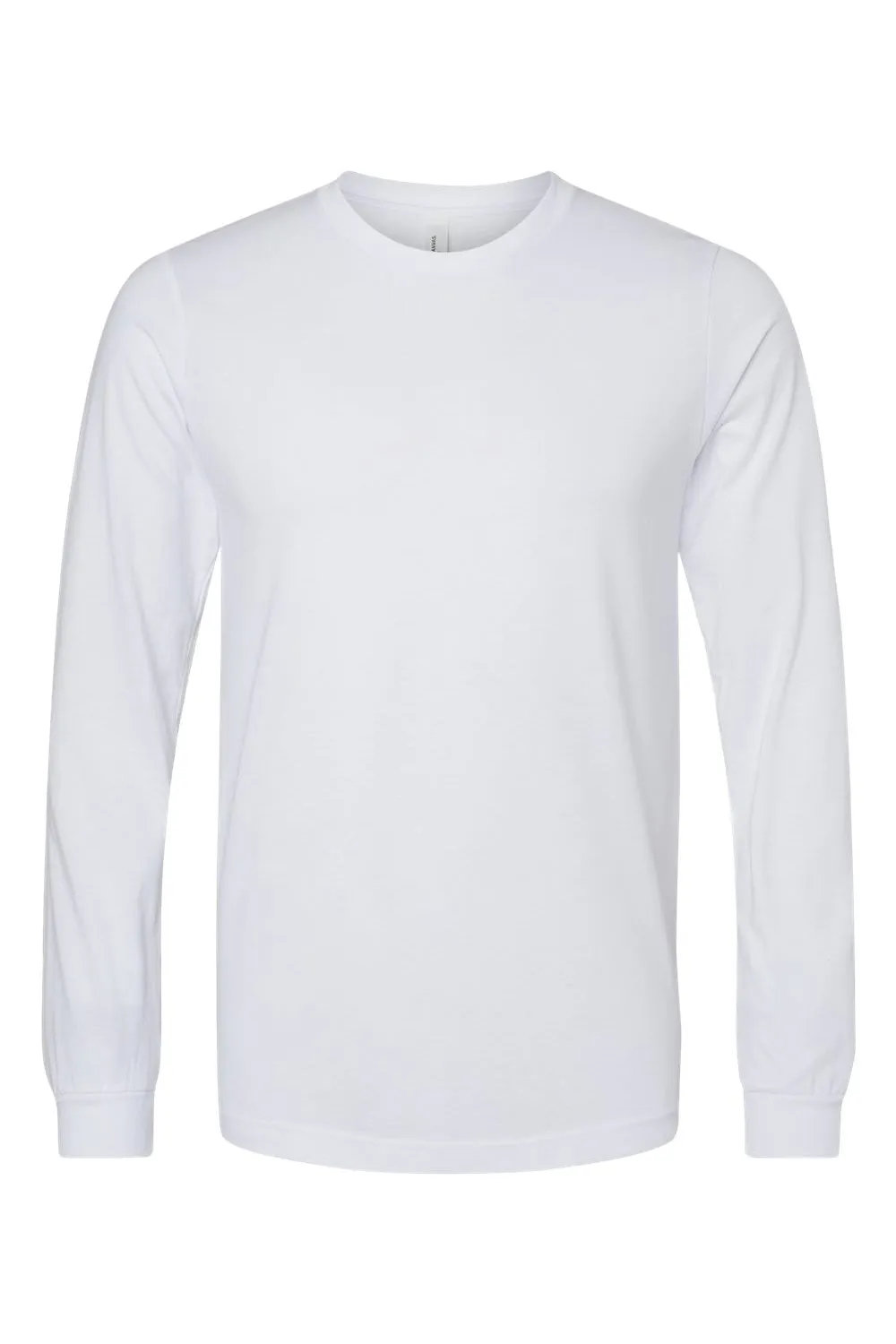 Bella   Canvas Mens CVC Long Sleeve Crewneck T-Shirt - Solid White
