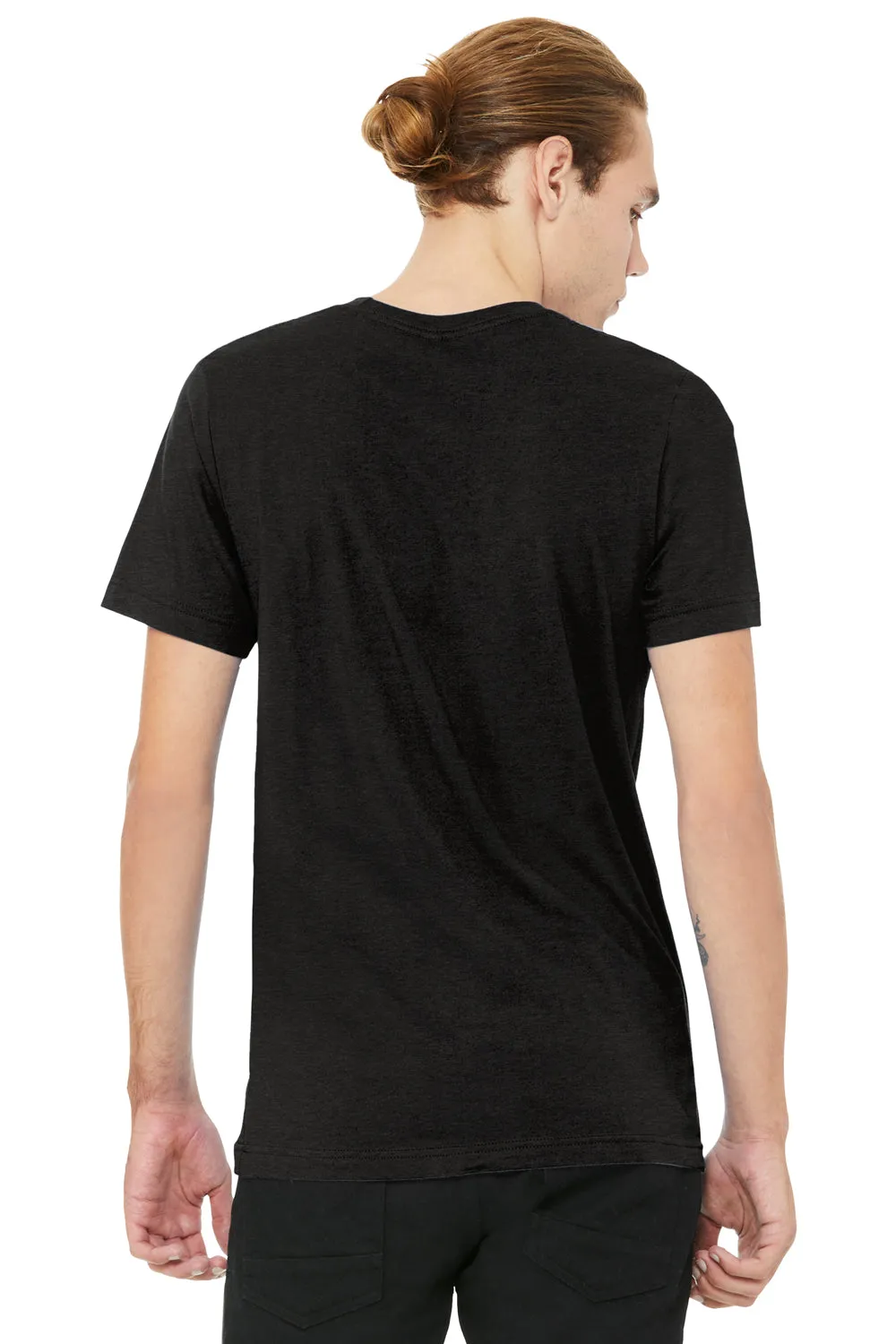 Bella   Canvas Mens CVC Short Sleeve V-Neck T-Shirt - Heather Black