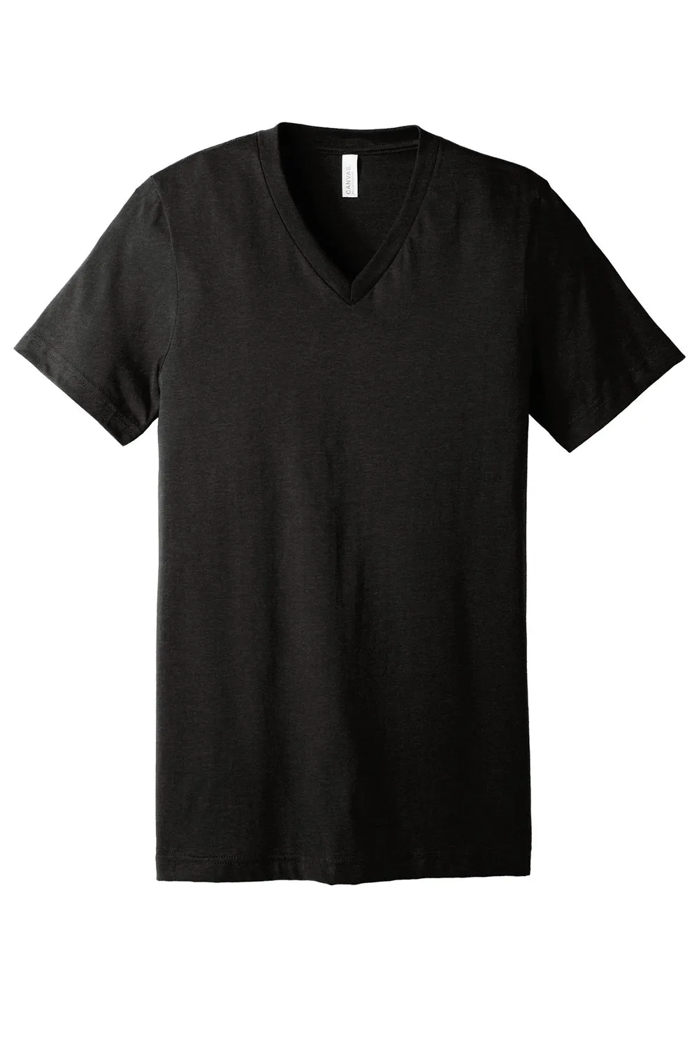 Bella   Canvas Mens CVC Short Sleeve V-Neck T-Shirt - Heather Black