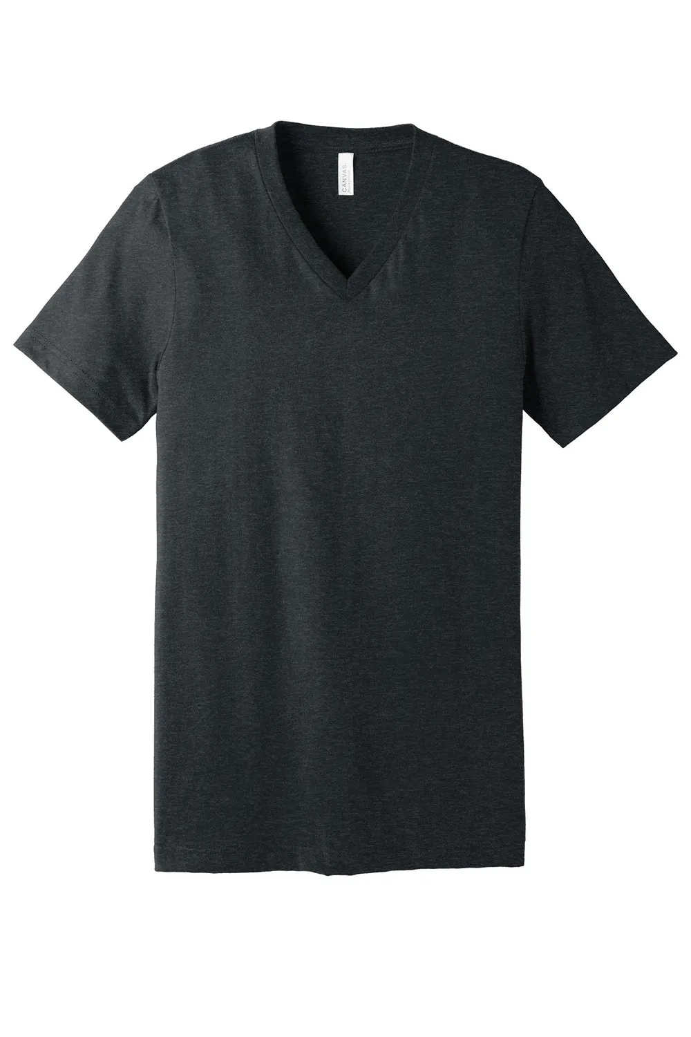 Bella   Canvas Mens CVC Short Sleeve V-Neck T-Shirt - Heather Dark Grey