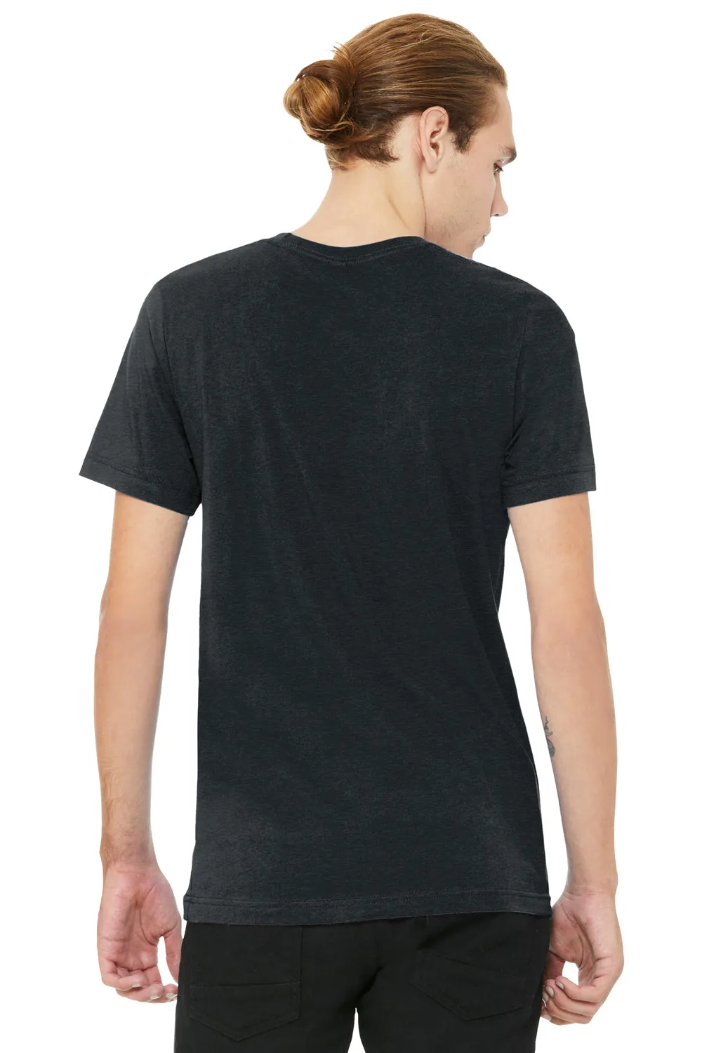 Bella   Canvas Mens CVC Short Sleeve V-Neck T-Shirt - Heather Dark Grey