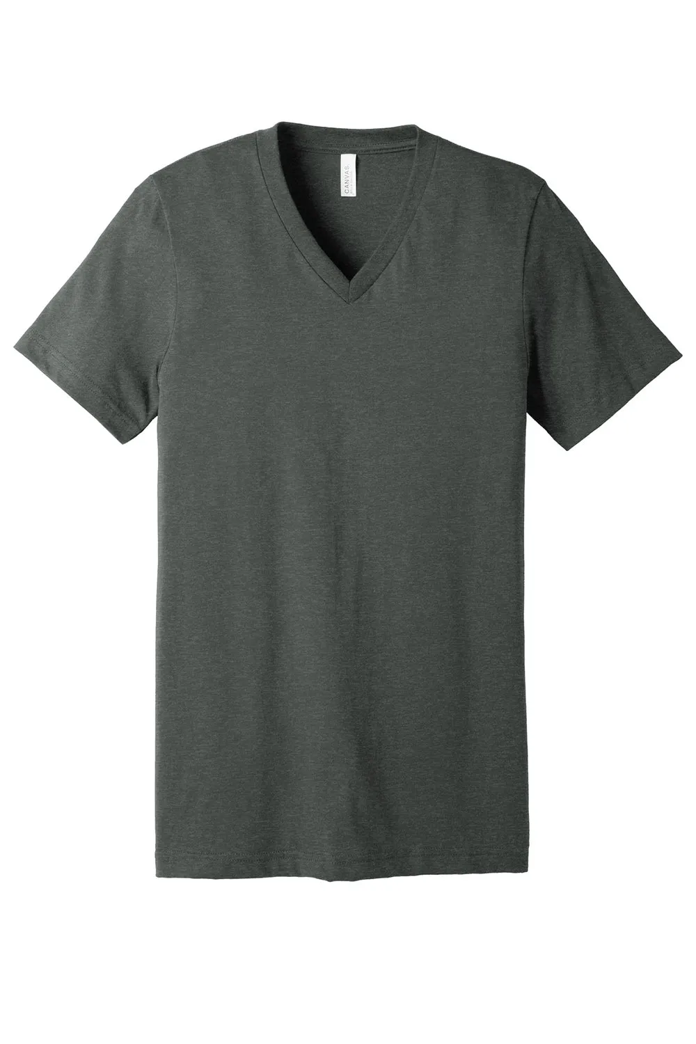 Bella   Canvas Mens CVC Short Sleeve V-Neck T-Shirt - Heather Deep Grey