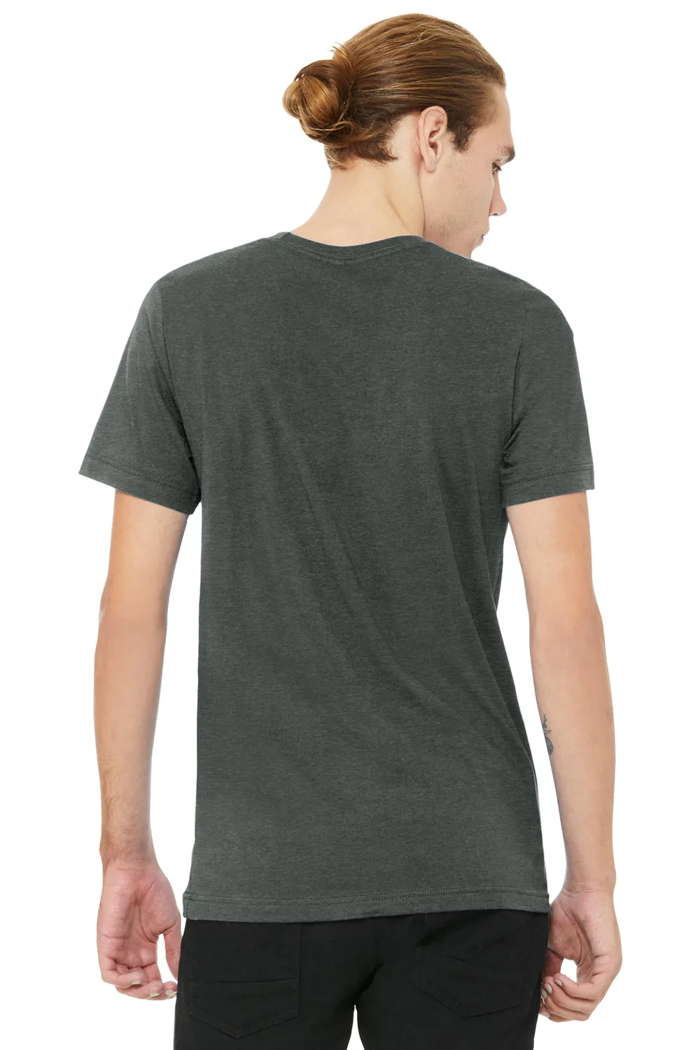 Bella   Canvas Mens CVC Short Sleeve V-Neck T-Shirt - Heather Deep Grey