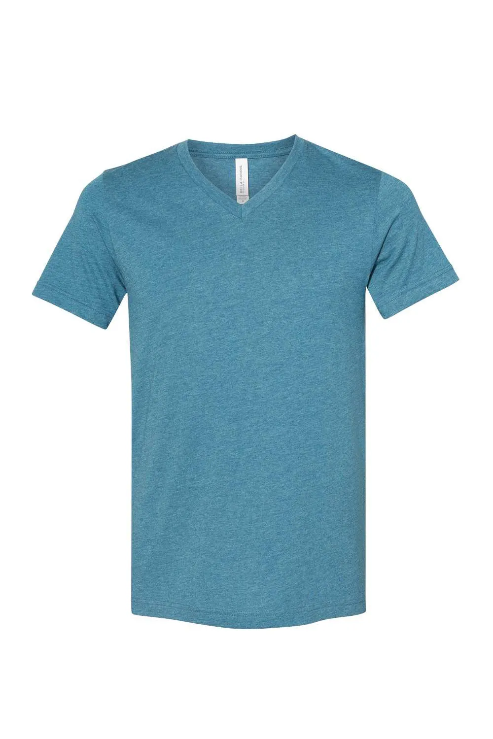 Bella   Canvas Mens CVC Short Sleeve V-Neck T-Shirt - Heather Deep Teal