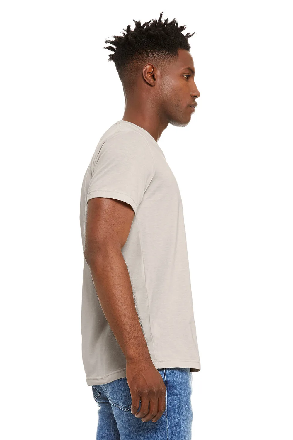 Bella   Canvas Mens CVC Short Sleeve V-Neck T-Shirt - Heather Dust