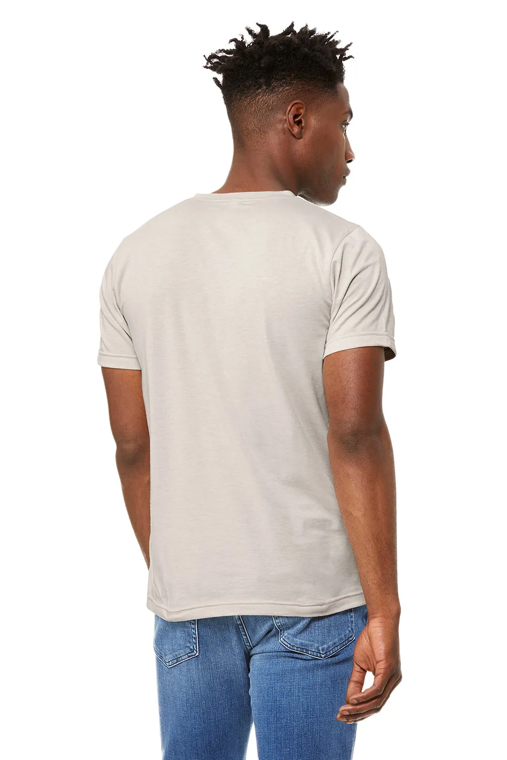 Bella   Canvas Mens CVC Short Sleeve V-Neck T-Shirt - Heather Dust