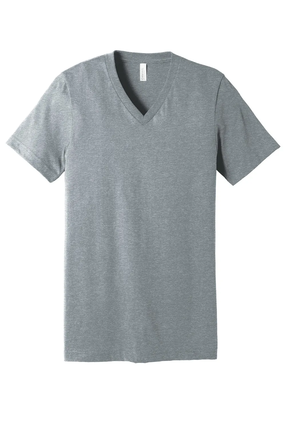 Bella   Canvas Mens CVC Short Sleeve V-Neck T-Shirt - Heather Grey