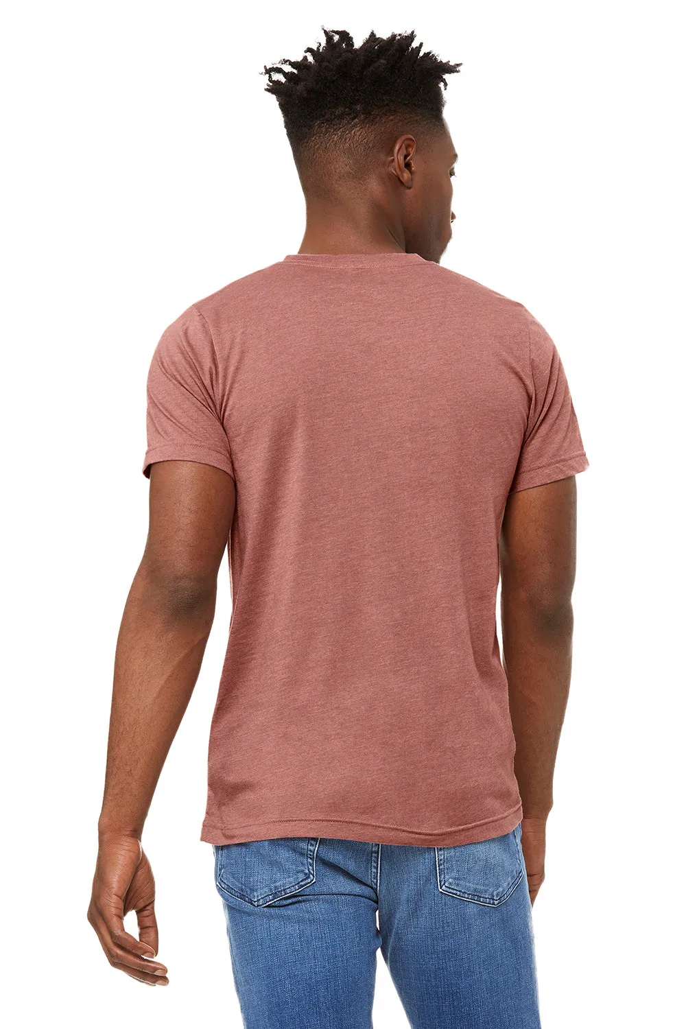 Bella   Canvas Mens CVC Short Sleeve V-Neck T-Shirt - Heather Mauve