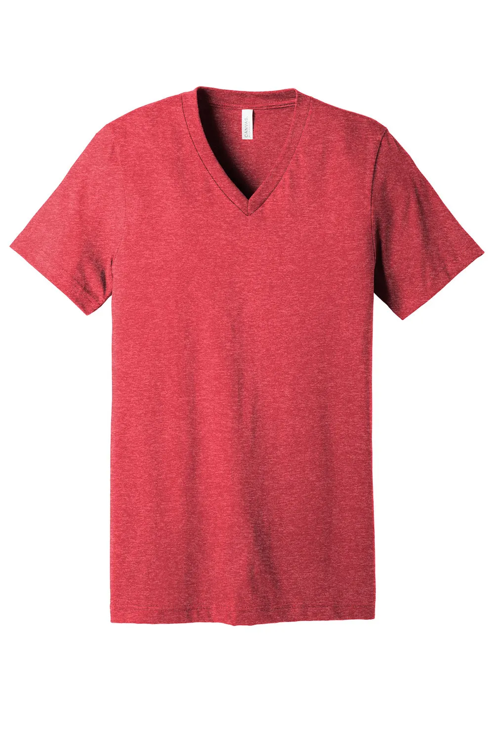 Bella   Canvas Mens CVC Short Sleeve V-Neck T-Shirt - Heather Red