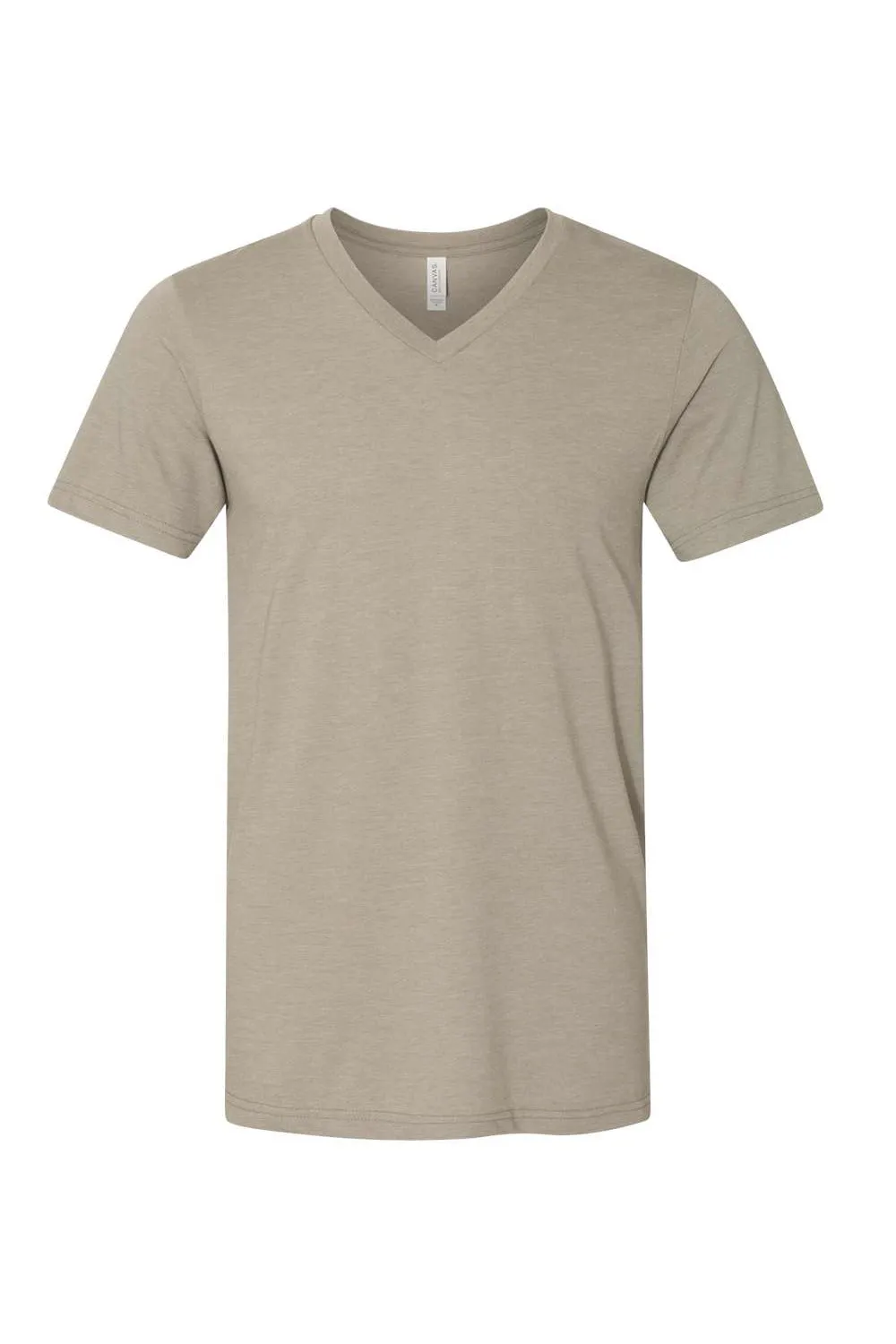 Bella   Canvas Mens CVC Short Sleeve V-Neck T-Shirt - Heather Stone