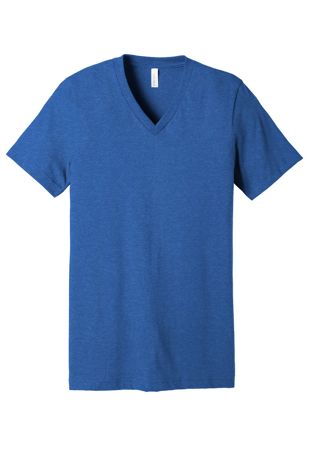 Bella   Canvas Mens CVC Short Sleeve V-Neck T-Shirt - Heather True Royal Blue