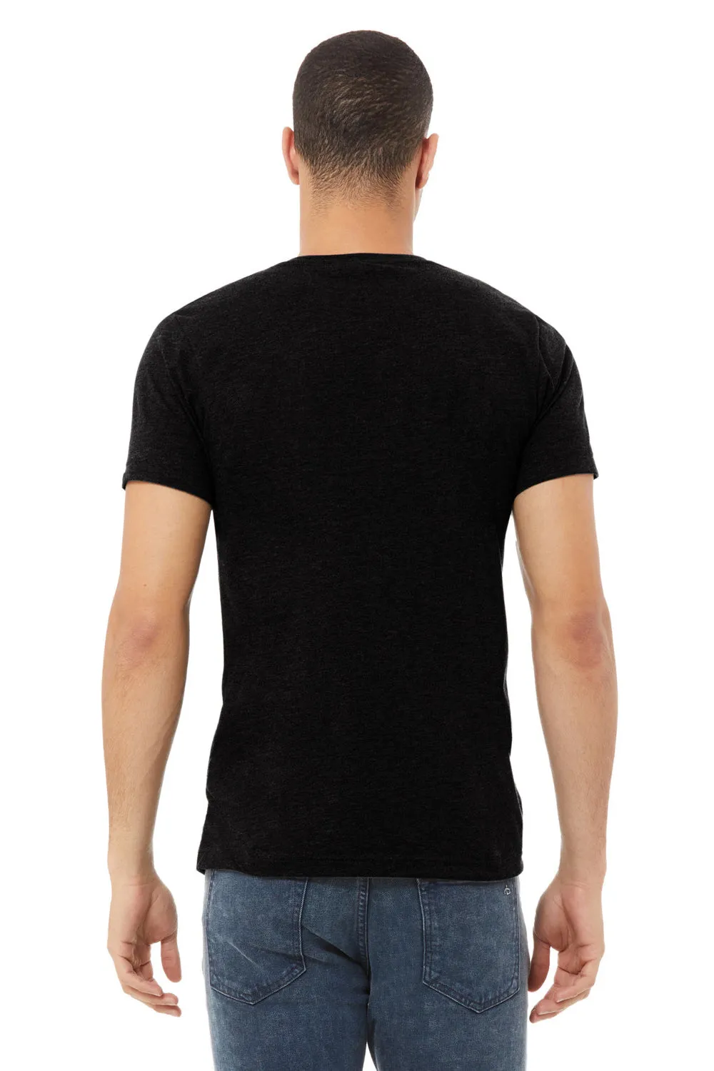 Bella   Canvas Mens CVC Short Sleeve V-Neck T-Shirt - Solid Black