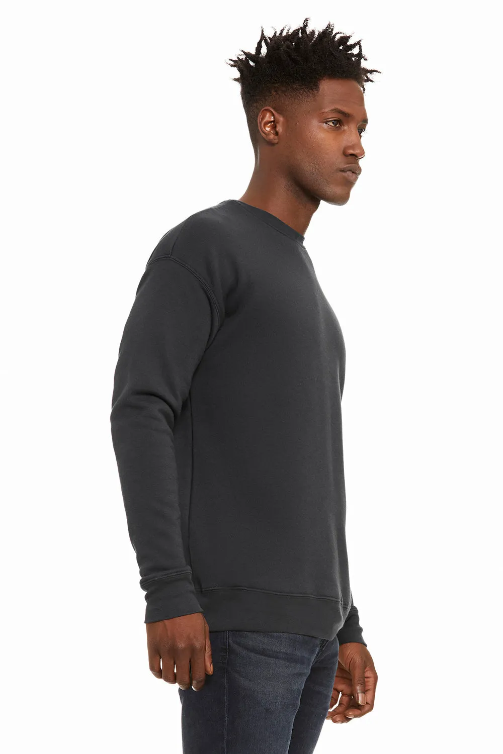 Bella   Canvas Mens Fleece Crewneck Sweatshirt - DTG Dark Grey