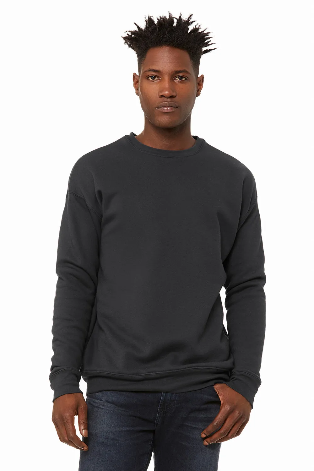 Bella   Canvas Mens Fleece Crewneck Sweatshirt - DTG Dark Grey