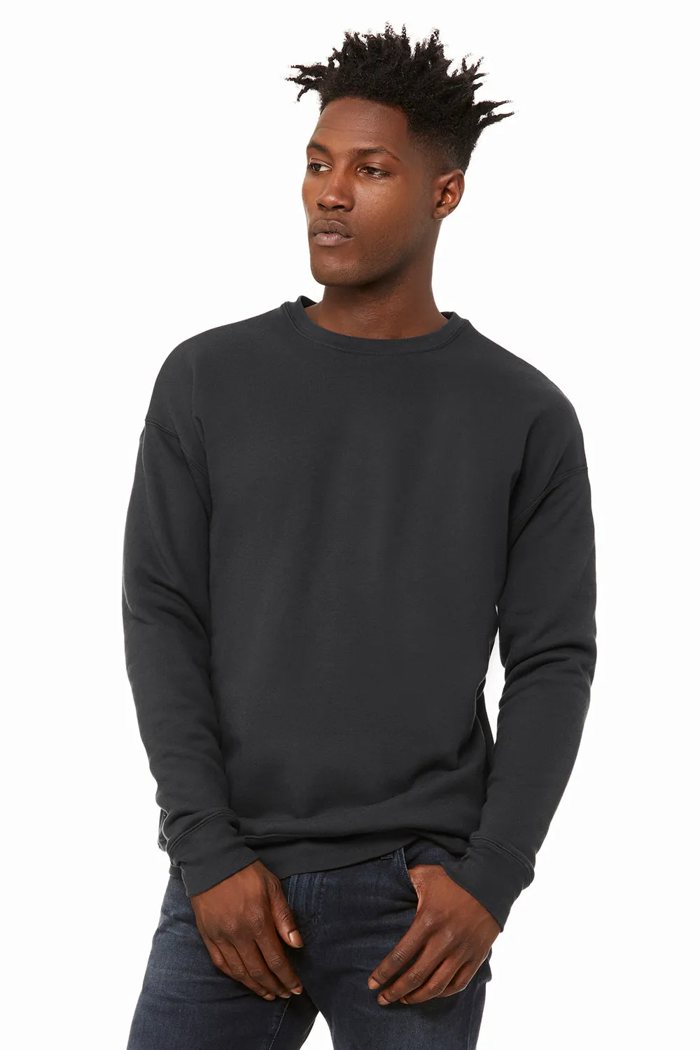 Bella   Canvas Mens Fleece Crewneck Sweatshirt - DTG Dark Grey