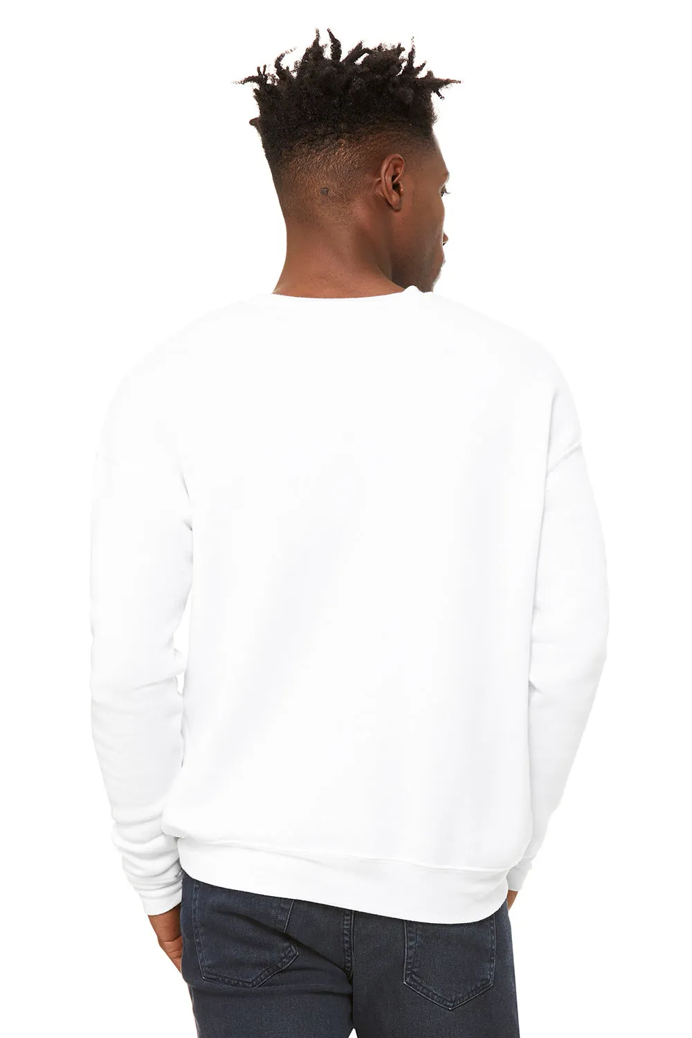 Bella   Canvas Mens Fleece Crewneck Sweatshirt - DTG White