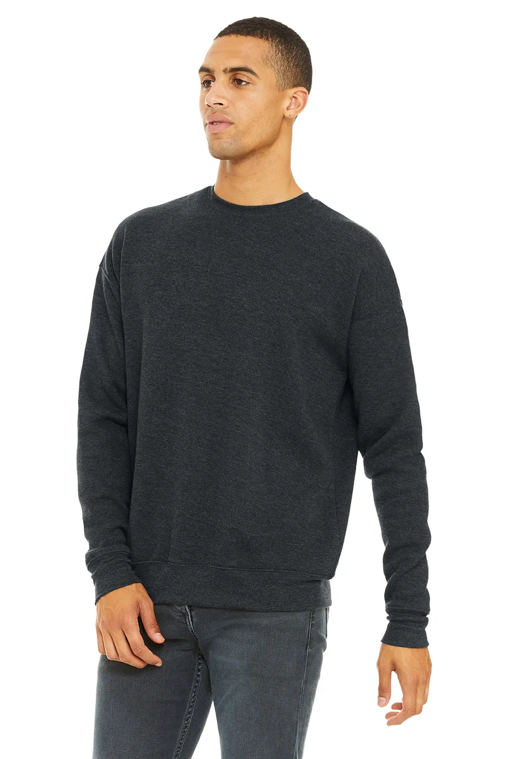 Bella   Canvas Mens Fleece Crewneck Sweatshirt - Heather Dark Grey