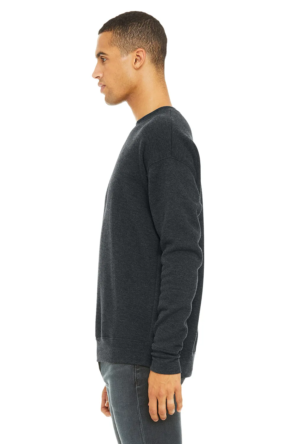 Bella   Canvas Mens Fleece Crewneck Sweatshirt - Heather Dark Grey