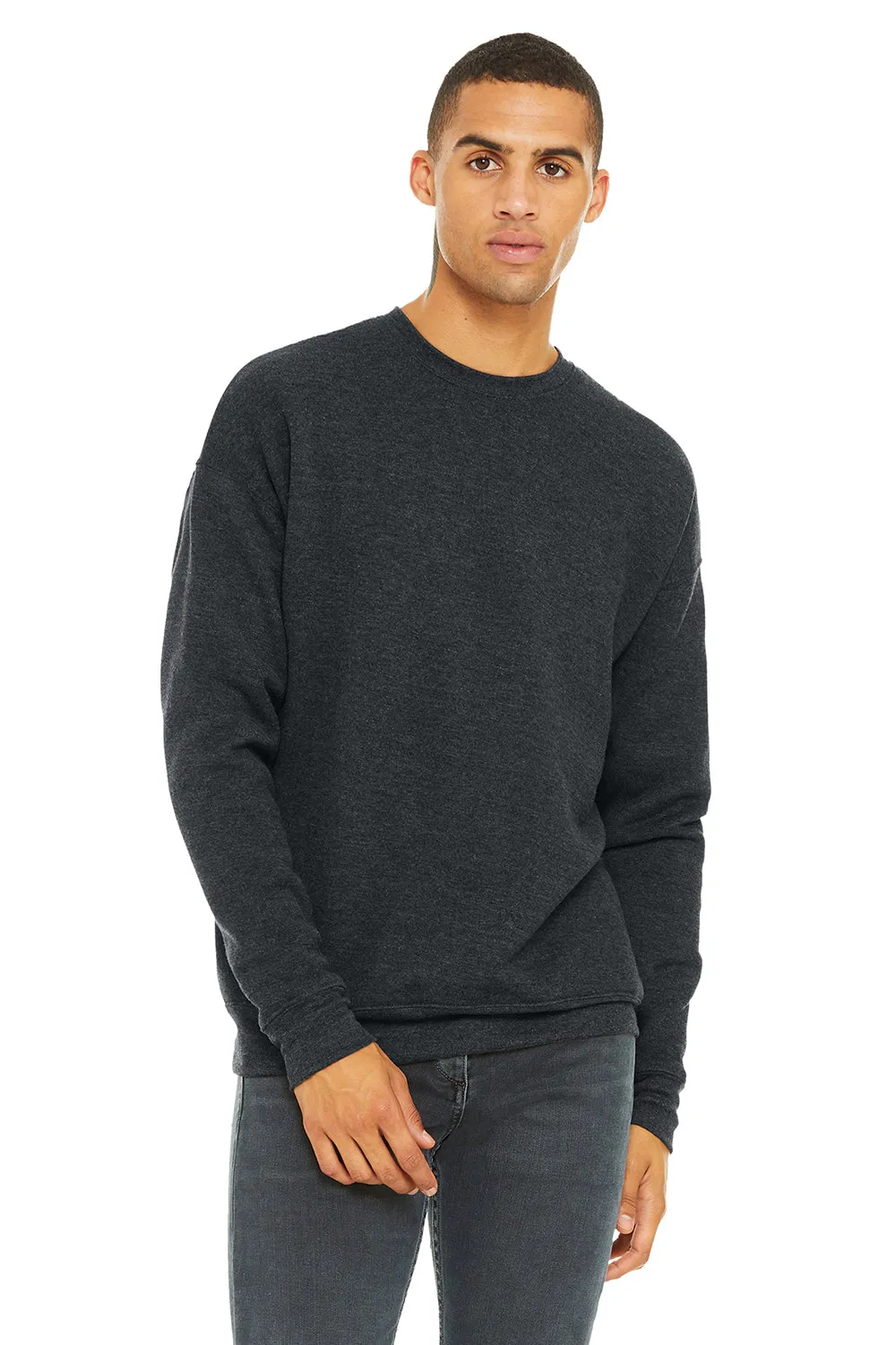 Bella   Canvas Mens Fleece Crewneck Sweatshirt - Heather Dark Grey