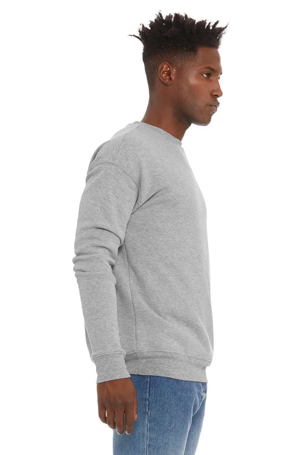 Bella   Canvas Mens Fleece Crewneck Sweatshirt - Heather Grey