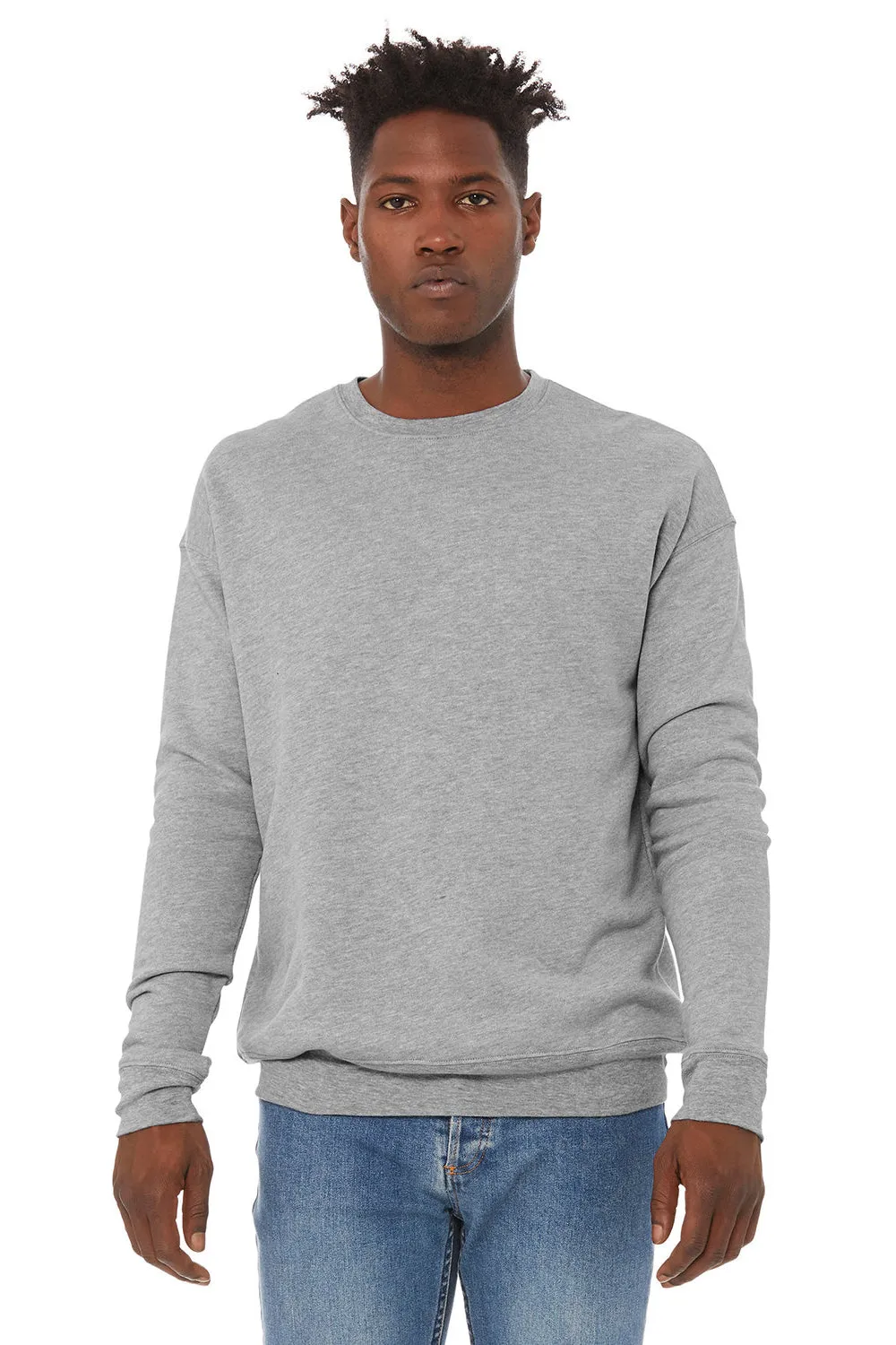 Bella   Canvas Mens Fleece Crewneck Sweatshirt - Heather Grey