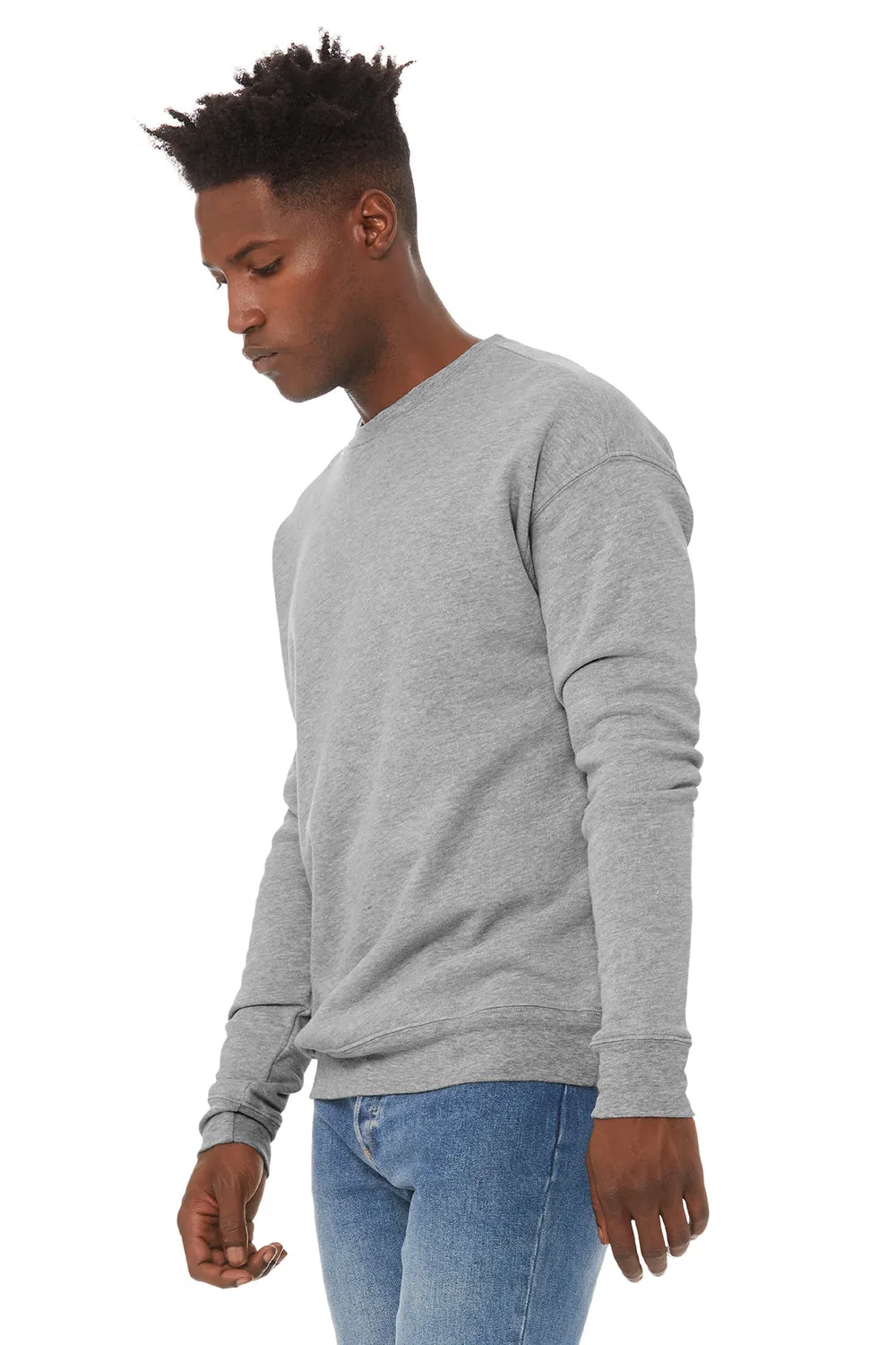 Bella   Canvas Mens Fleece Crewneck Sweatshirt - Heather Grey