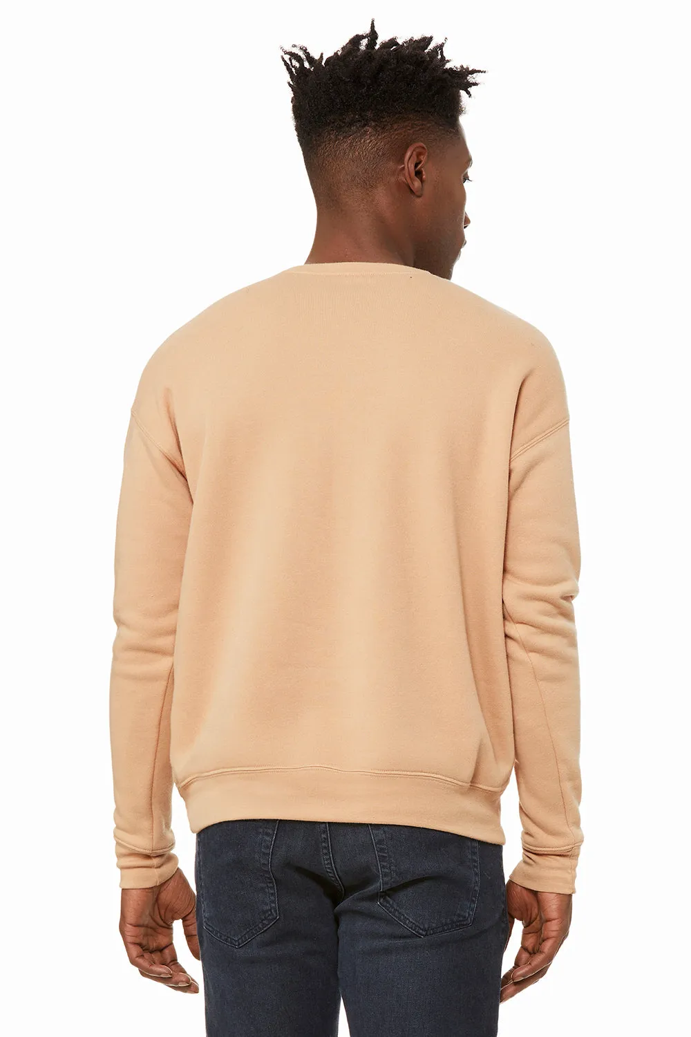 Bella   Canvas Mens Fleece Crewneck Sweatshirt - Heather Sand Dune