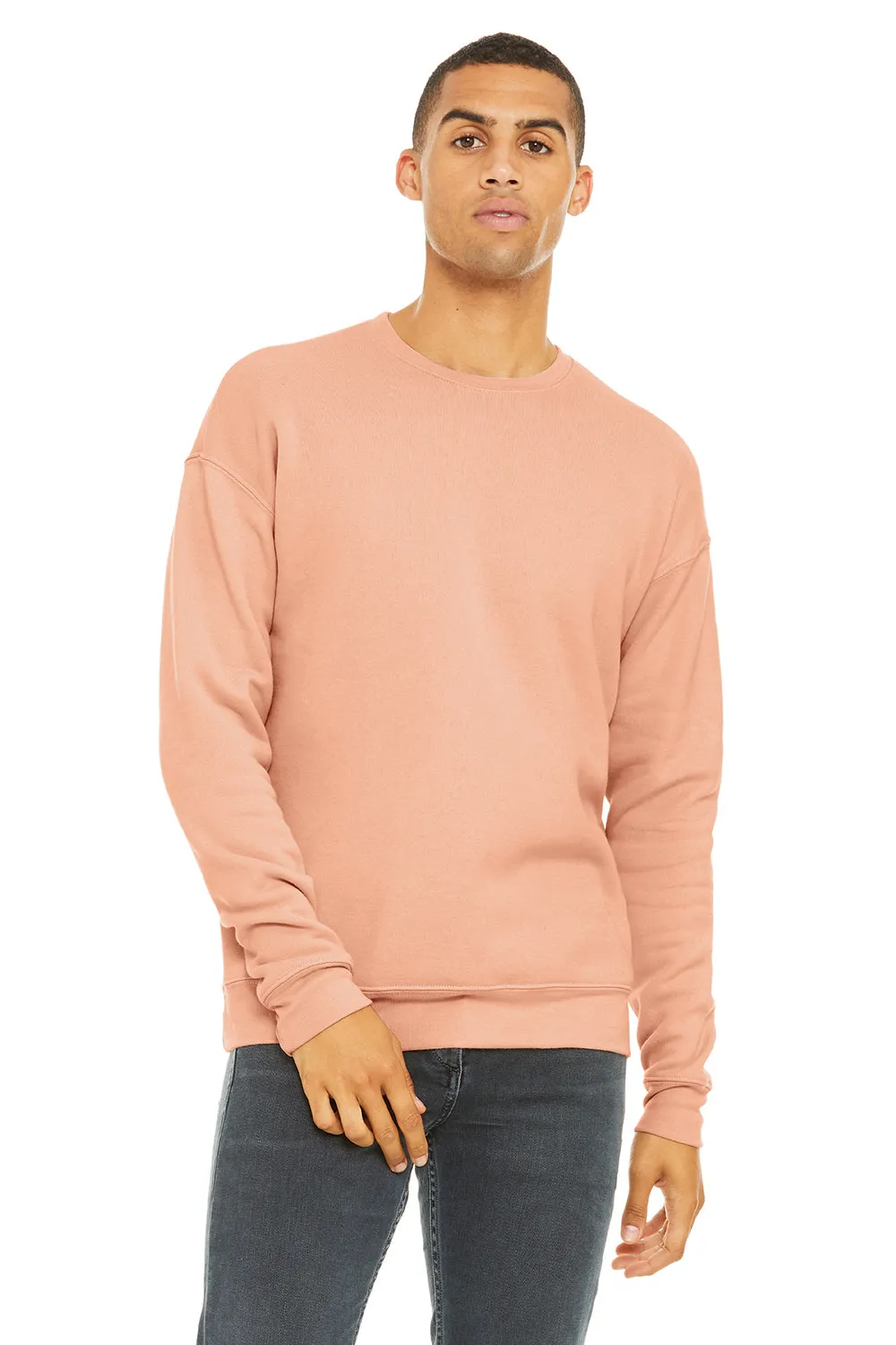 Bella   Canvas Mens Fleece Crewneck Sweatshirt - Peach
