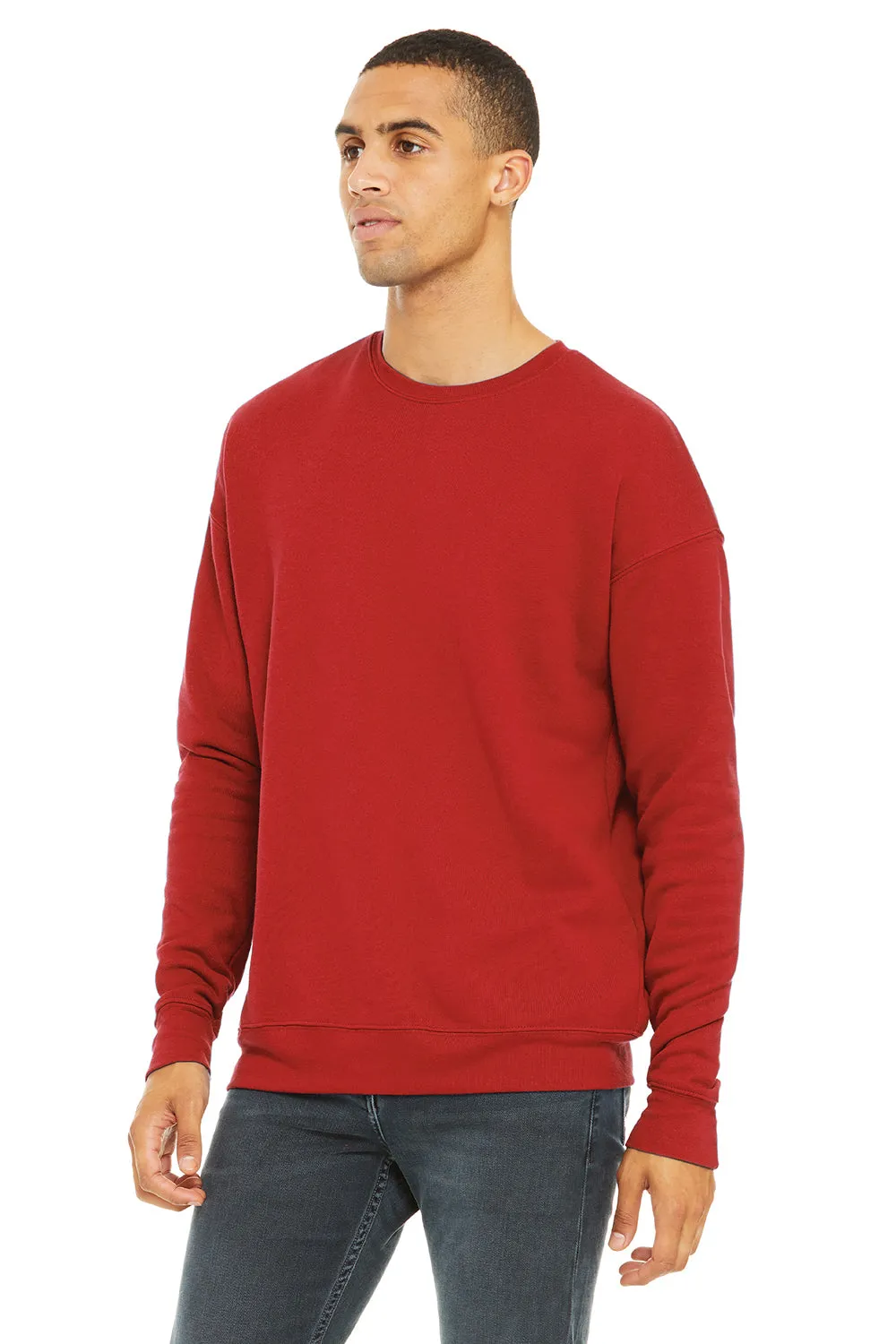 Bella   Canvas Mens Fleece Crewneck Sweatshirt - Red