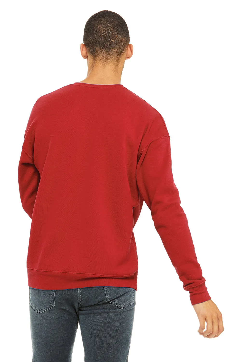 Bella   Canvas Mens Fleece Crewneck Sweatshirt - Red