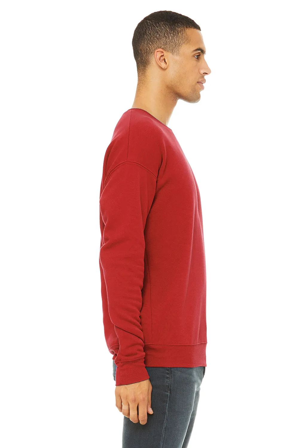 Bella   Canvas Mens Fleece Crewneck Sweatshirt - Red