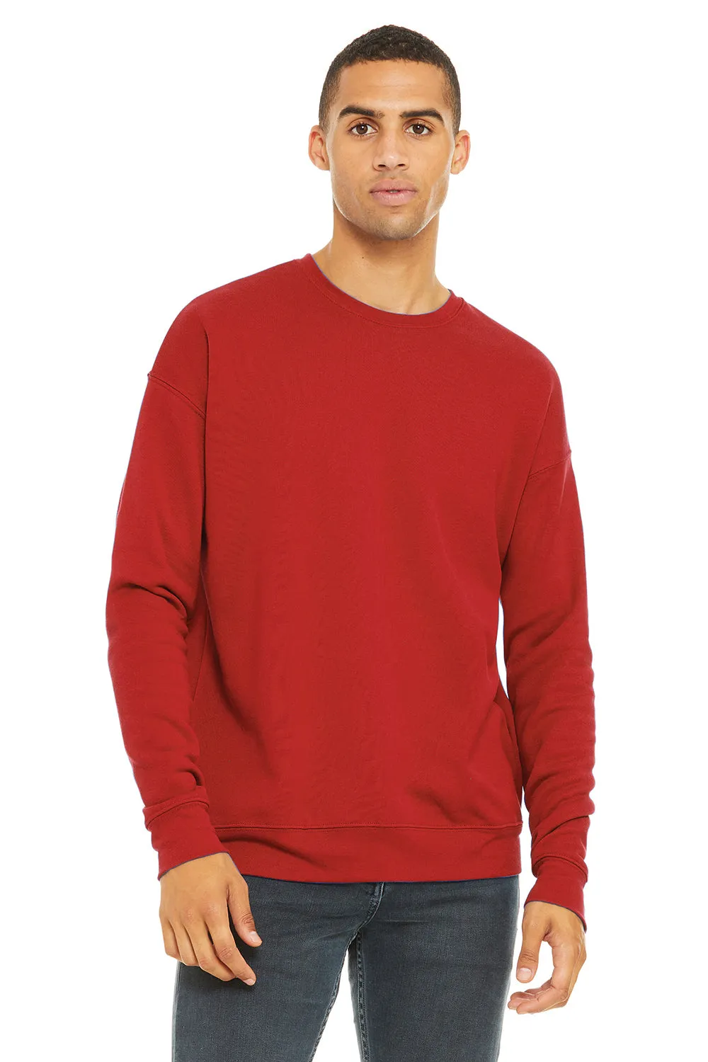 Bella   Canvas Mens Fleece Crewneck Sweatshirt - Red